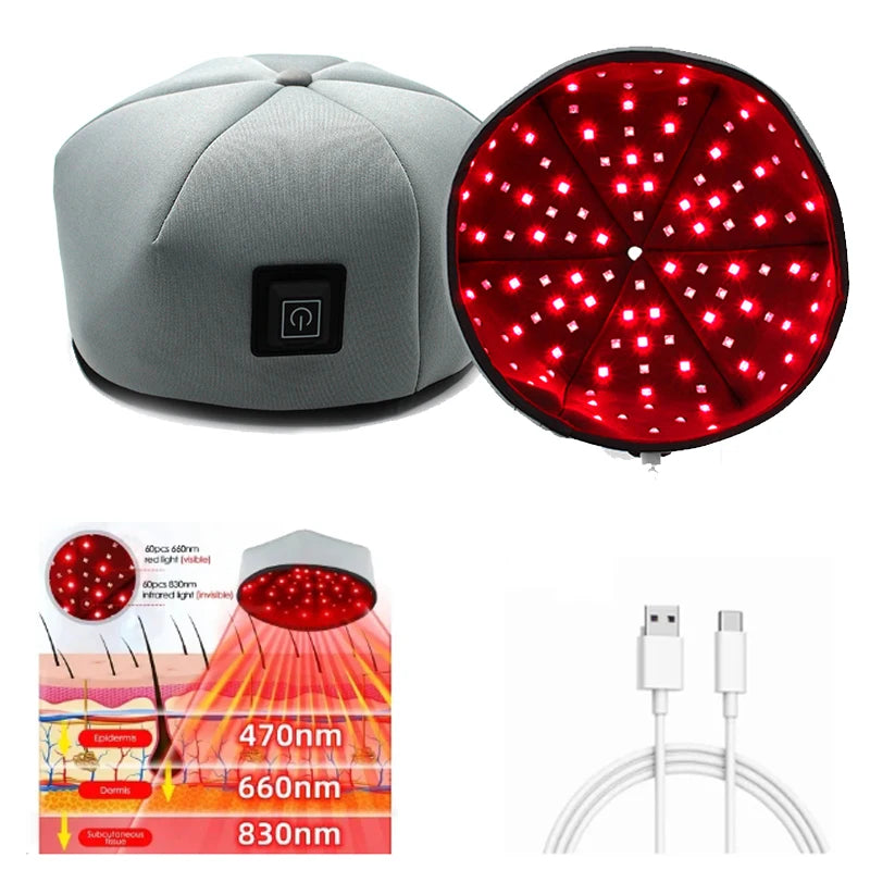 Red Light Infrared Therapy Soft Cap for Hair Growth, Hair Loss Prevention, and Scalp Relaxation